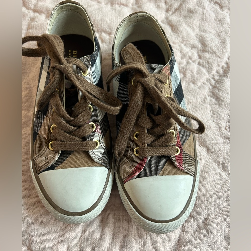 Burberry check cotton sneakers